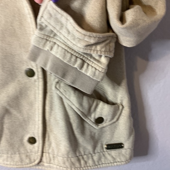 Volcom beige skater button Down jacket girls 12 - Picture 3 of 6